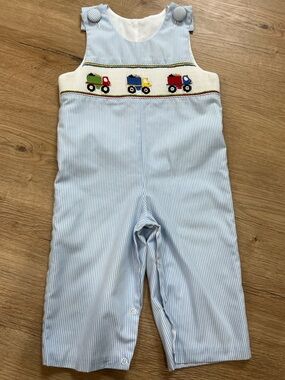 Delaney Smocked Boys Truck Jumper 9M